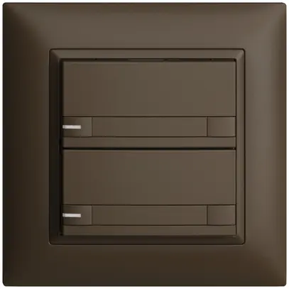 Poussoir ENC KNX 2× EDIZIOdue colore coffee RGB avec LED avec insert papier 