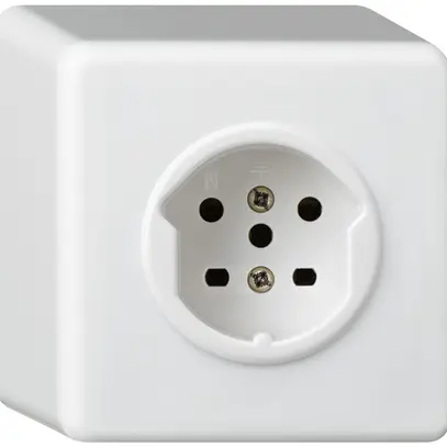 Prise AP basico T15 blanc bornes à vis 