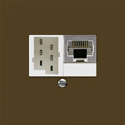 Boîte ENC kallysto 1×RJ45s+1×TT83 brun 