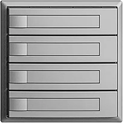 Pulsante INC KNX 4×EDIZIOdue silver RGB senza LED con inserto carta 