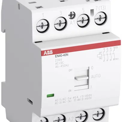 Contacteur AMD ABB EN40, 3F/1O 40A AC-1, 230VAC/DC commande manuelle 