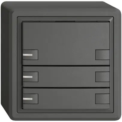 Poussoir universel AP EDIZIO.liv UNI SNAPFIX® a.LED RGB 3× comm.2T grf 