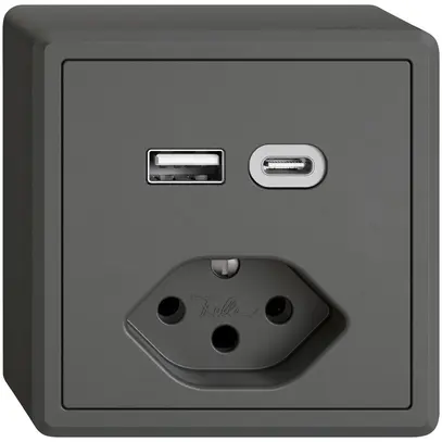 Presa di ricarica USB AP EDIZIO.liv SNAPFIX® USB A+C/T13 3A 230VAC grs 