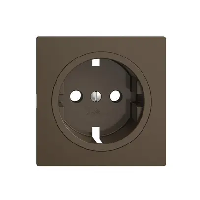 Piatta frontale EDIZIOdue F per presa SCHUKO, 60×60 mm coffee 