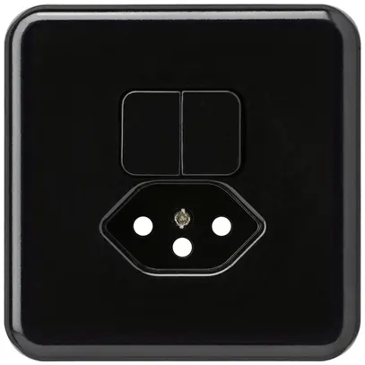 UP-Frontset basico 86×86mm schwarz für Kleinkombi S1/T13 mit Kinderschutz f.BOMI 