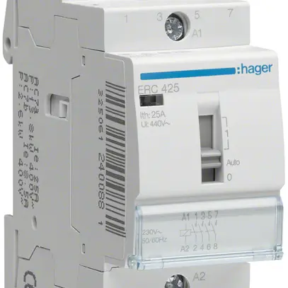 Contattore AMD Hager ERC 230VAC 4 chiusura 0 apertura 25A 2UM 