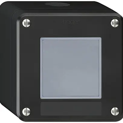 Tasto a pulsante di suoneria AP Hager robusto IP55 con placchetta nero 