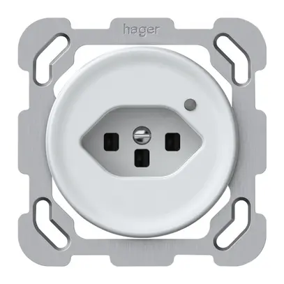 Presa INC origin 1×tipo 23 lum.verde 16A 230V 77×77mm bianco 