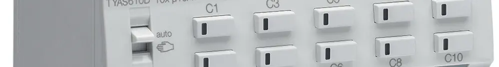 Attuatore-commutatore KNX AMD Hager 10 uscite 16A 2300W 195…253V IP20 6UM 