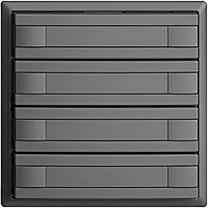 Poussoir ENC KNX 8× EDIZIOdue gris foncé RGB sans LED avec insert papier 
