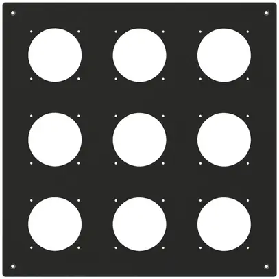 UP-Montageplatte robusto 3×3 Aluminium, schwarz 