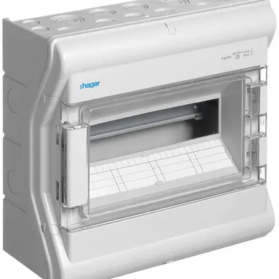 Distributore AP Hager vector 1-fila 12UM IP54/IP65 310×302×151mm 