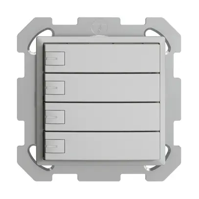 Pulsante KNX RGB INC EDUE, 250mW, c.LED RGB, 4×pulsante, com.1×tasto, grc 