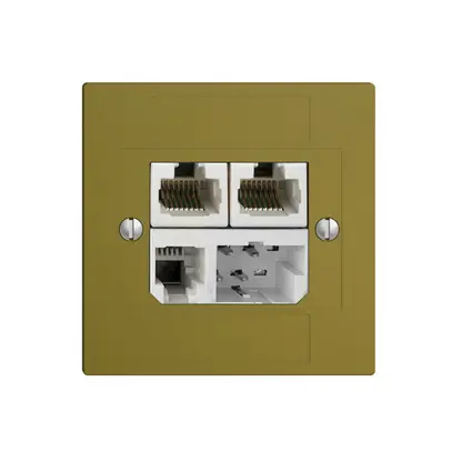 Scatola INC T+T/2×RJ45/RJ11/u ADSL ITplus EDIZIOdue olive 