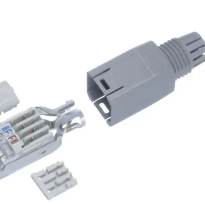 Fiche terrain R&M FM45, RJ45/s/u cat.5e AWG23…26, droite, gris 