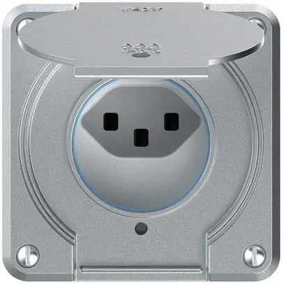 UP-Steckdose robusto 1×Typ 23 beleuchtet IP55 aluminium 