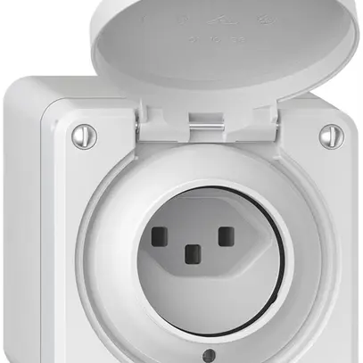 Prise AP robusto 1×type 23 lumineux IP55 blanc 