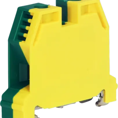 Morsetto di terra componibile Woertz 6…16mm² vite 2×1 DIN 35mm verde/giallo 