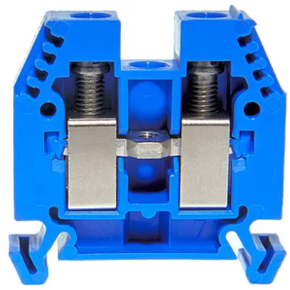 Morsetto di passaggio componibile WZ Ex 6…16mm² 76A 1000V vite 2×1 DIN 35mm bl 