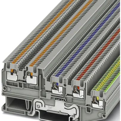 Borne à fonction 0.14…1.5mm² 4L Push-In gris avec PE 