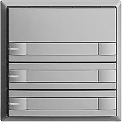 Poussoir ENC KNX 3× EDIZIOdue silver RGB avec LED avec insert papier 
