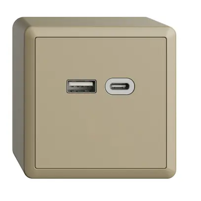 Prise AP USB 18W type A + type C Feller EDIZIOdue FX54 230V 3600mA sand 
