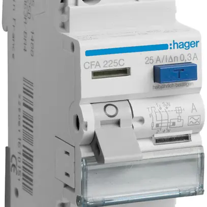 Interrupteur différentiel Hager RCCB (RCD) 2P 230V 0.3A type A 25A 2UM 