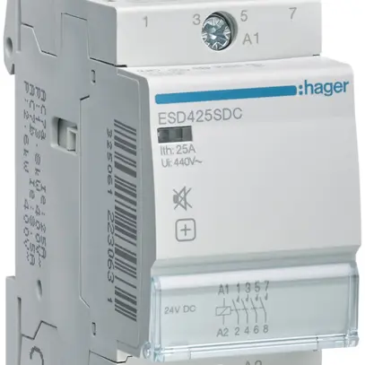 REG-Schütz Hager 24VDC 4 Schliesser 0 Öffner 25A brummfrei 2TE 
