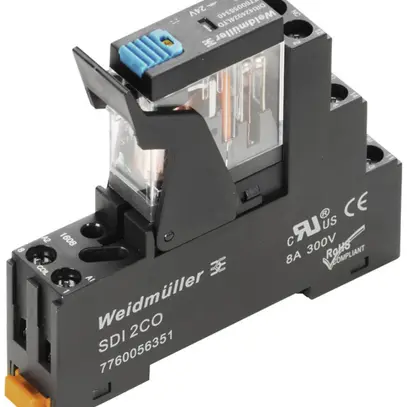 Accoppiatori relè WM DRIKIT 24VDC LED verde diodo 2C tasto prova 250VAC, 5A 
