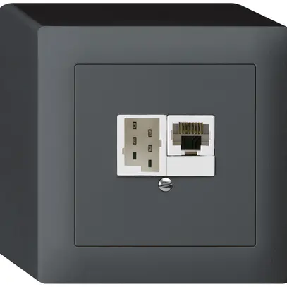 Scatola AP kallysto 1×RJ45u+1×TT83 antracite 