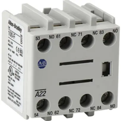 Blocco di contatti ausiliari AB 100-FA31, 3Ch+1R, agganciabile anteriore 