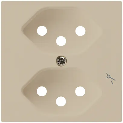Plaque frontale kallysto 2×T13/1 60×60mm beige pour prise 2×T13/1 