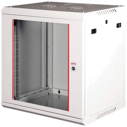 Coffret mural 19" ROLINE Basic Plus 600×645×450mm 12UH 1×porte acier gris 