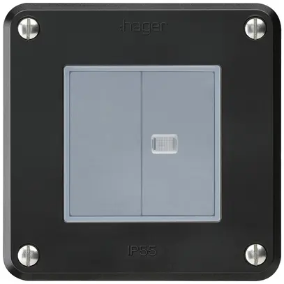 Interrupteur ENC robusto IP55 schema 3+3 1×lumineux noir pour combinaison 