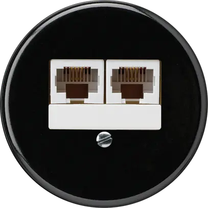 Inserto per scatola INC basico 2×RJ45u parallelo nero 