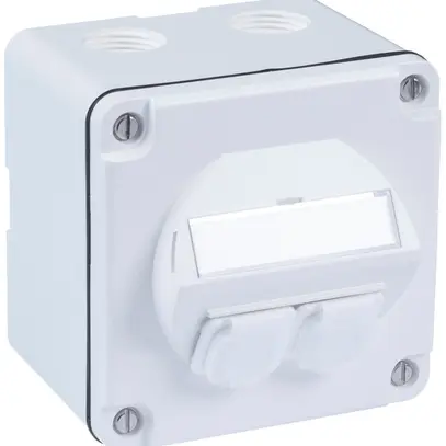Prise de raccordement AP R&M SplashLine, pour2×cat.6A, IP54, blanc 