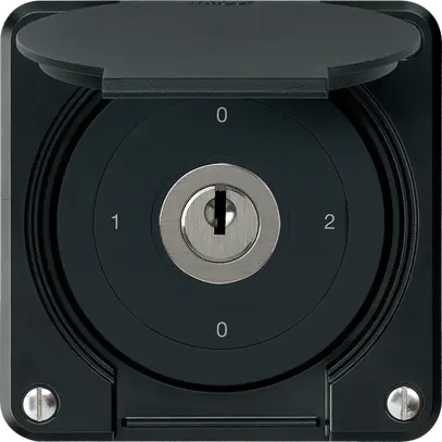 Interrupteur à clé ENC robusto IP55 avec clapet S2/1P noir pour combinaison 