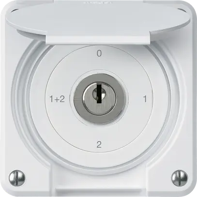 Interruttore a chiave INC robusto IP55 con copertura S1/1P bianco combinazione 