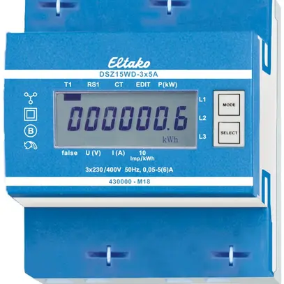 Compteur d'énergie AMD Eltako DSZ15WD MID, convertisseur 3×5A calibré 