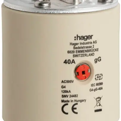 Fusibile HPC Hager SEV G4 500VAC 355A gG/gL segnalatore centrale inossidabile 