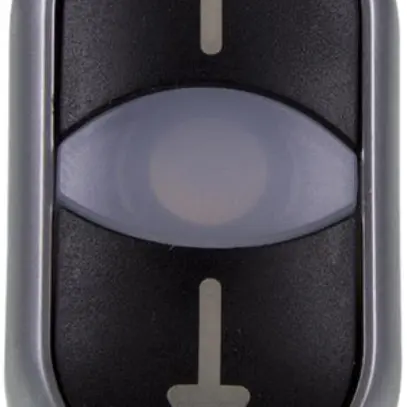 Doppeldrucktaste ETN RMQ flach ↑/↓ schwarz, Ring verchromt 