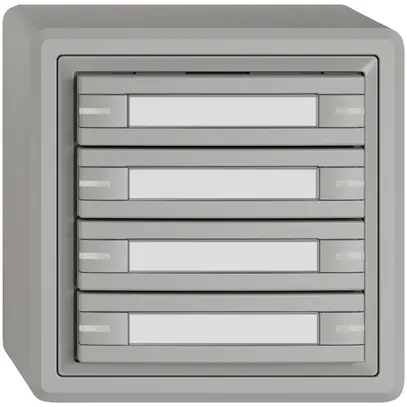 Poussoir KNX RGB AP EDIZIO.liv SNAPFIX® capteur temp.RGB-LED étiqu.8×com.1T grc 