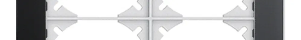 Telaio di copertura EDIZIOdue prestige 2×2 vetro nero 