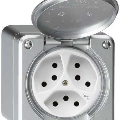 Prise AP robusto 3×type 13/1 aluminium 