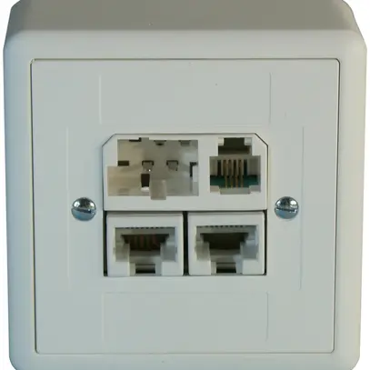 Prise AP T+T/2×RJ45/RJ11/u ADSL ITplus EDIZIOdue blanc 