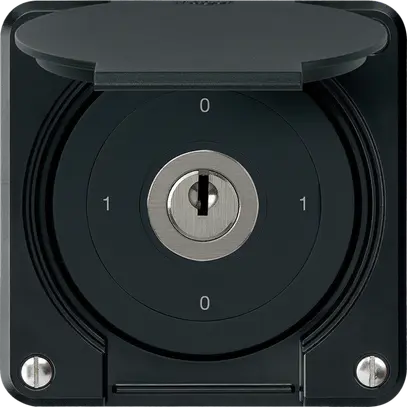 Interrupteur à clé ENC robusto IP55 avec clapet S0/2P noir pour combinaison 