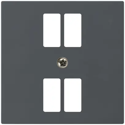 Plaque frontale kallysto pour prise 4×USB anthracite 