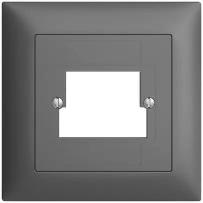 Kit frontal EDIZIOdue gris foncé 88×88mm 2×TT 2×RJ45 