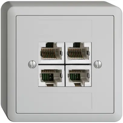 Prise AP 4×RJ45/s 4P sép.grc, EDIZIOdue ITplus 
