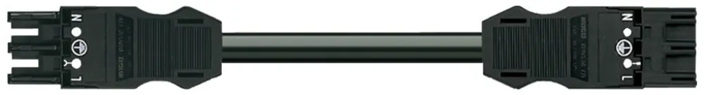 Verbindungsleitung MIDI 3×2.5mm² 20A 250V 3m Cod.A Buchse-Stecker schwarz Cca 